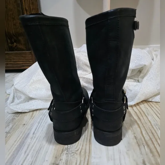 Womens Size 8 HARLEY DAVIDSON 85134 Motorcycle Harness Boots Black