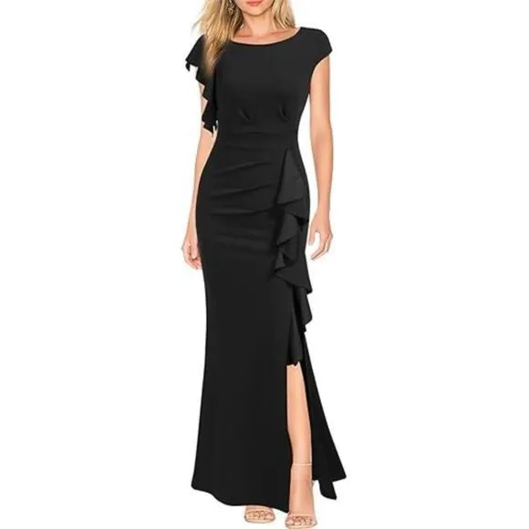 Women's Split Bodycon Mermaid Evening Cocktail Long Dress