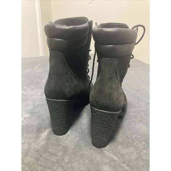 Womens Timberland Tillston High Heel Black Nubuck Boots.‎ Size 9.5.