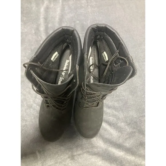 Womens Timberland Tillston High Heel Black Nubuck Boots.‎ Size 9.5.