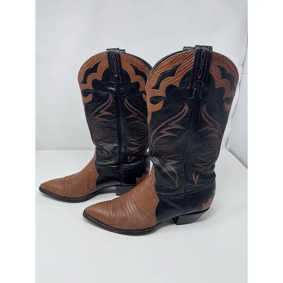 Women's Tony Lama Multicolor Western Cowboy Boot size 8 Pointed Embroidery