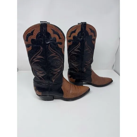 Women's Tony Lama Multicolor Western Cowboy Boot size 8 Pointed Embroidery