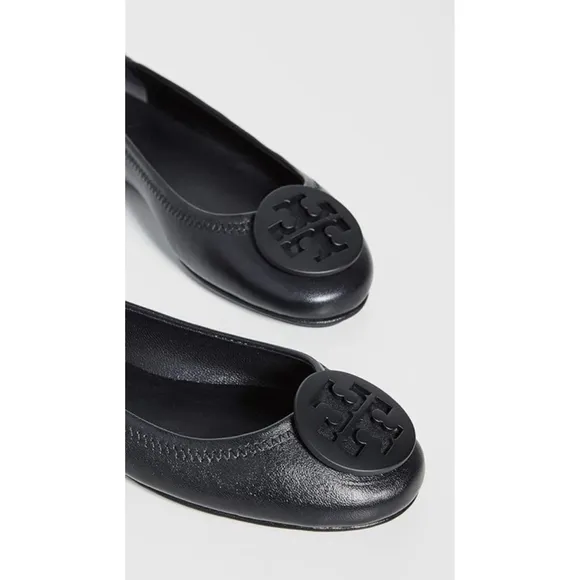 Women's Tory Burch Minnie Ballet Flats Perfect Black Size 9