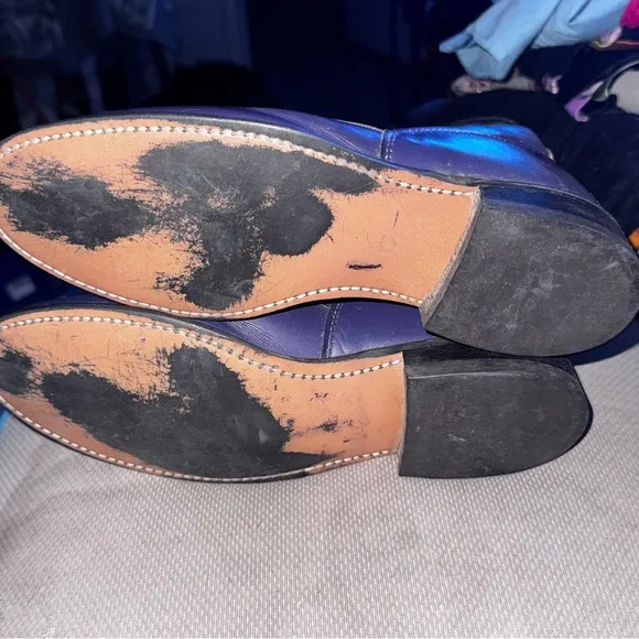 Women's Unbranded Purple Leather Lace-Up Ankle Boots Women's 5.5