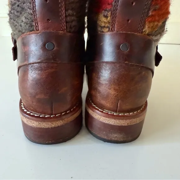 Woolrich Baltimore Harness Boots Womens Brown Motorcycle Biker Rider Wool SZ 7.5