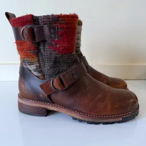 Woolrich Baltimore Harness Boots Womens Brown Motorcycle Biker Rider Wool SZ 7.5