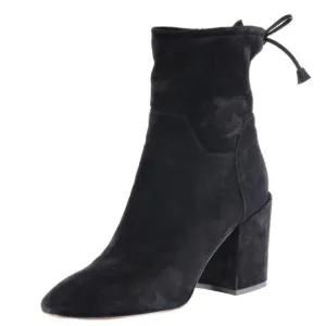 Worn 1x AQUATALIA Ankle Boots Booties Black Suede Sz. 10.5 ITALY Women's Zip Up
