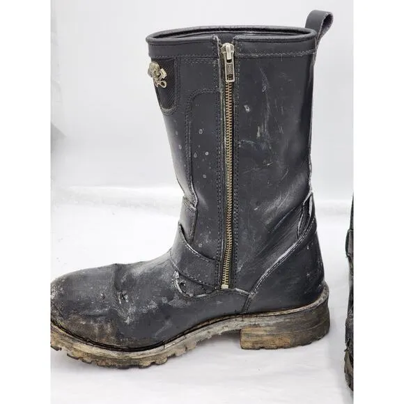 XElement Motorcycle Boots Riding Biking Footwear Skulls Design Mens Size 9 Black