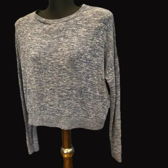 XS LLD Zebra Gray drop shoulder gray long sleeve sweater sweat shirt top