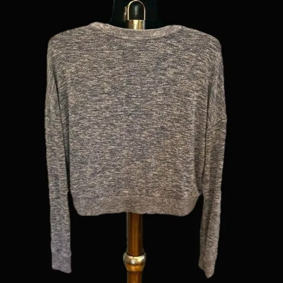 XS LLD Zebra Gray drop shoulder gray long sleeve sweater sweat shirt top