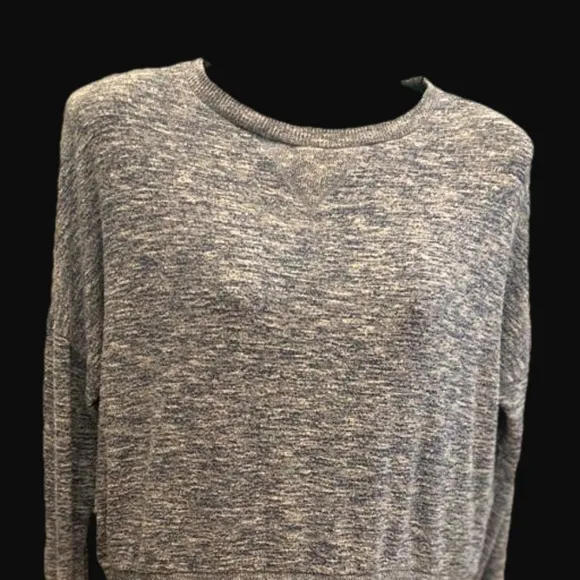 XS LLD Zebra Gray drop shoulder gray long sleeve sweater sweat shirt top