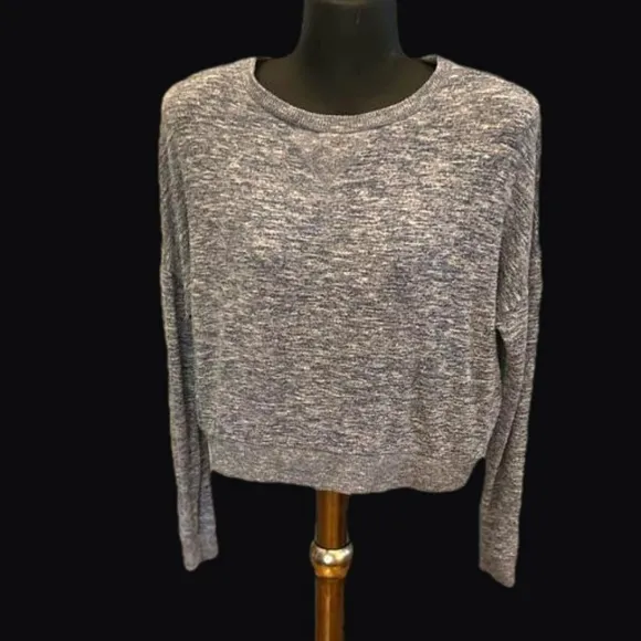 XS LLD Zebra Gray drop shoulder gray long sleeve sweater sweat shirt top