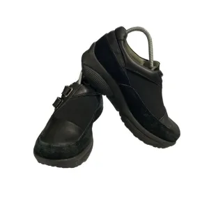 Xsensible Stretchwalker Women's Size 7.5 earth Black leather hoop loop shoes