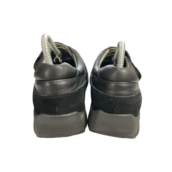 Xsensible Stretchwalker Women's Size 7.5 earth Black leather hoop loop shoes