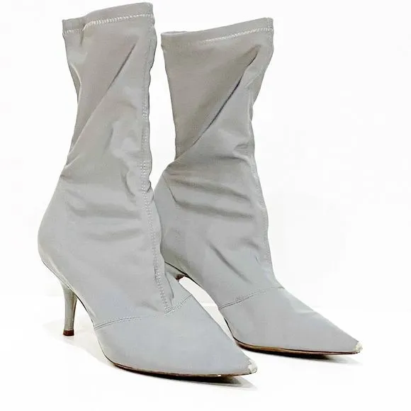 YEEZY SEASON 7 Reflective Ankle Boots Gray Booties Damaged AUTHENTICATED