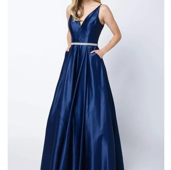 Yellow, blue, pink, burgundy a line satin gown floor length