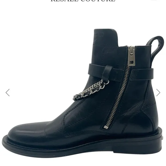 ZADIG &amp; VOLTAIRE BLACK LAMBSKIN LAUREEN ANKLE BOOTS