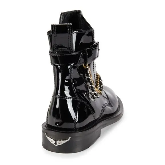 Zadig &amp; Voltaire Laureen Patent Leather Chain Boots