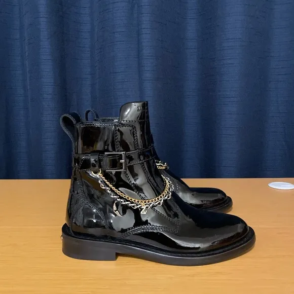 Zadig &amp; Voltaire Laureen Patent Leather Chain Boots
