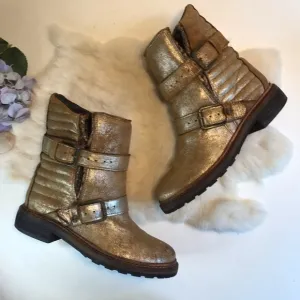 Zadig &amp; Voltaire Quilted Leather Moto Boots 37