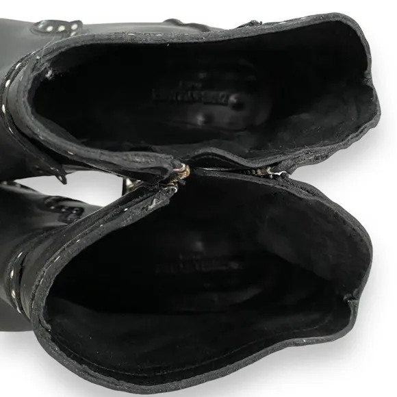Zadig &amp; Voltaire Women's Black Leather Molly Studded Ankle Boots Size 37 US 7