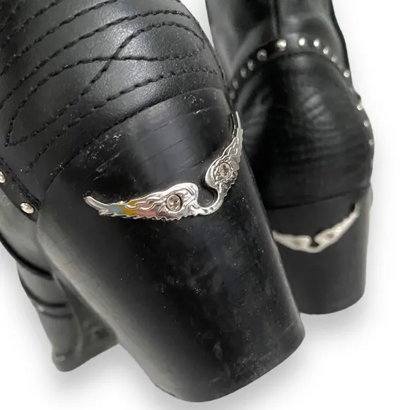 Zadig &amp; Voltaire Women's Black Leather Molly Studded Ankle Boots Size 37 US 7