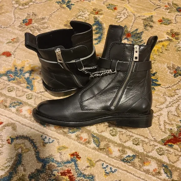 ZADIG VOLTAIRE Laureen Chain Embellished Leather Boots