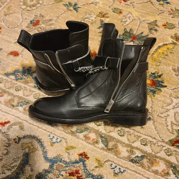 ZADIG VOLTAIRE Laureen Chain Embellished Leather Boots
