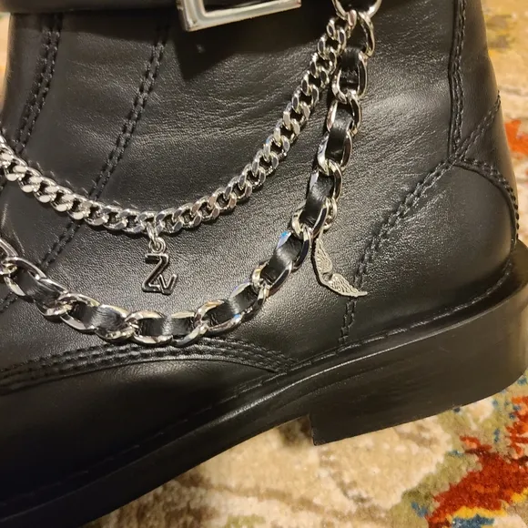 ZADIG VOLTAIRE Laureen Chain Embellished Leather Boots