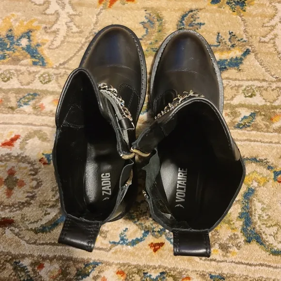 ZADIG VOLTAIRE Laureen Chain Embellished Leather Boots