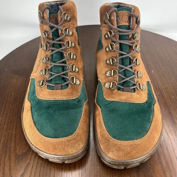Zaqq Hiqe Mid Shoes Men's 46 / 12 Brown Green Suede Barefoot Waterproof Sneaker