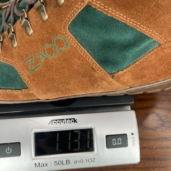 Zaqq Hiqe Mid Shoes Men's 46 / 12 Brown Green Suede Barefoot Waterproof Sneaker