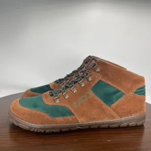 Zaqq Hiqe Mid Shoes Men's 46 / 12 Brown Green Suede Barefoot Waterproof Sneaker