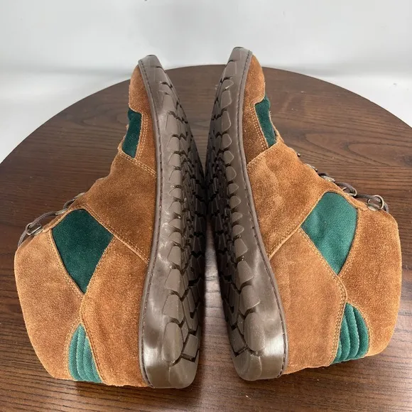 Zaqq Hiqe Mid Shoes Men's 46 / 12 Brown Green Suede Barefoot Waterproof Sneaker