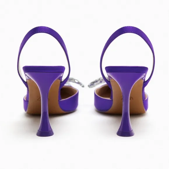 ZARA Bloggers Fav Leather Slingbacks (Purple)