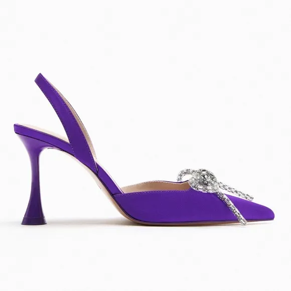 ZARA Bloggers Fav Leather Slingbacks (Purple)
