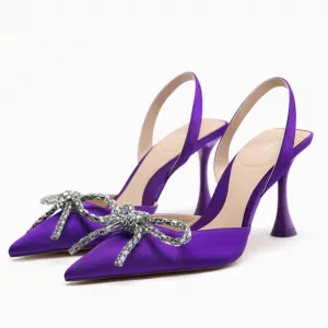 ZARA Bloggers Fav Leather Slingbacks (Purple)