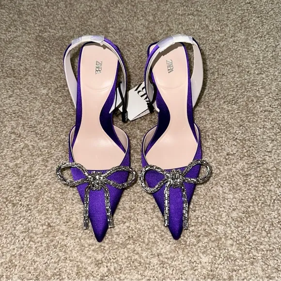 ZARA Bloggers Fav Leather Slingbacks (Purple)