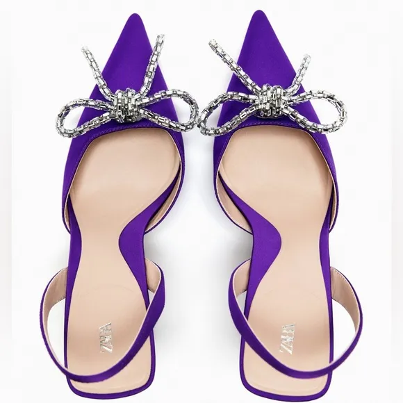 ZARA Bloggers Fav Leather Slingbacks (Purple)