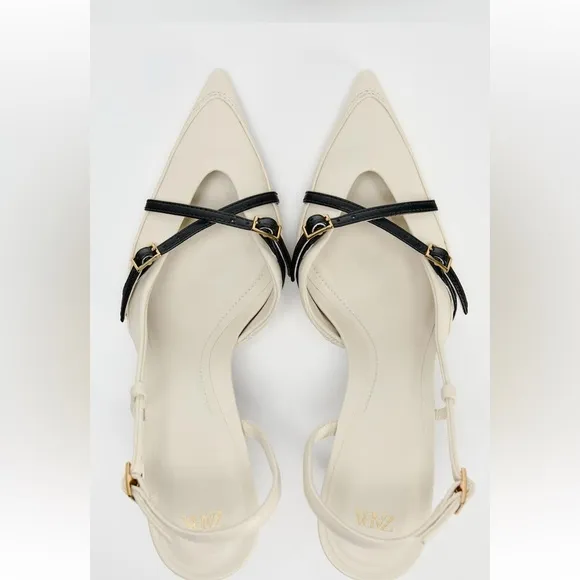 ZARA BUCKLED STRAP HEELED SHOES