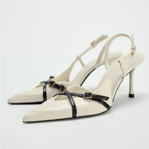 ZARA BUCKLED STRAP HEELED SHOES