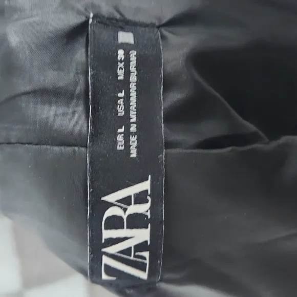 Zara faux leather motorcycle jacket women's Large black
