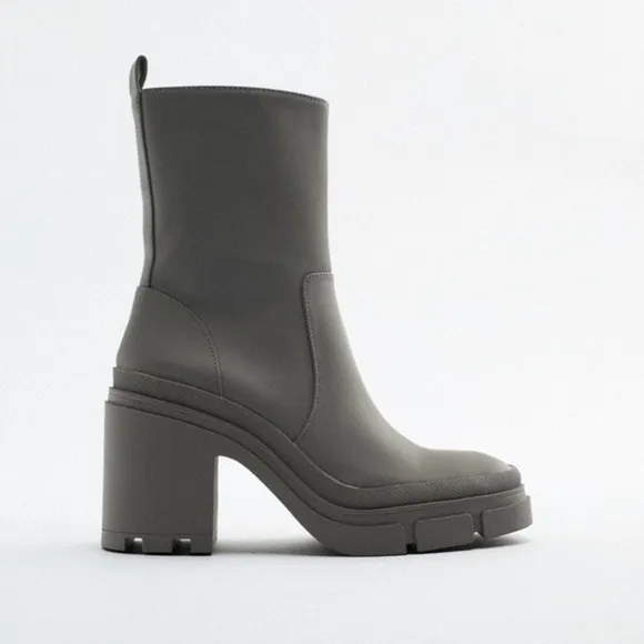 Zara NEW rubberized ankle boots
