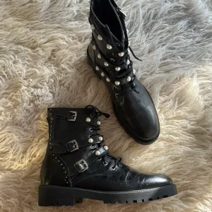 Zara pearl combat boots