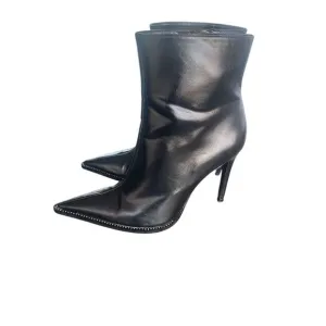 Zara Pointed Toe Rhinestone Embellished Stiletto Booties Black EU 40 ( 9)