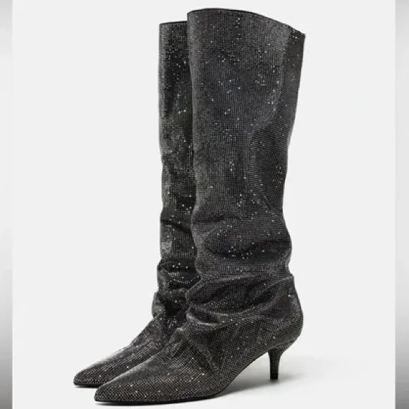 ZARA Rhinestone Boots