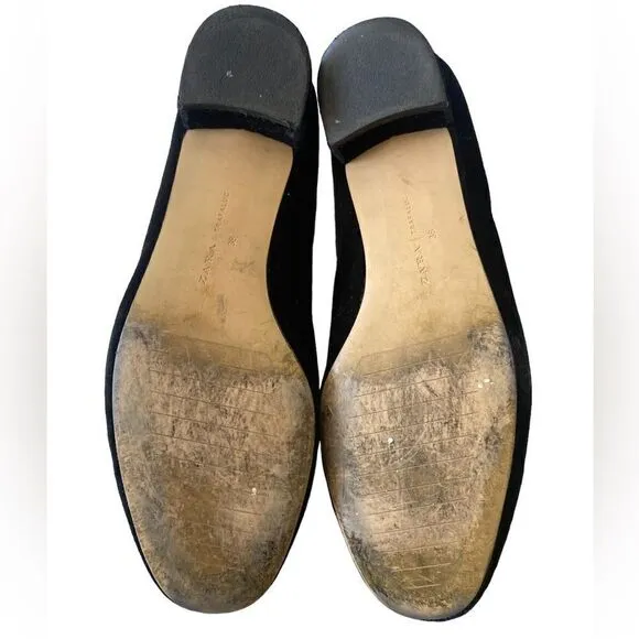 Zara Velvet Trafaluc Beetle/Bee Embellished  shoes limited edition SZ 38