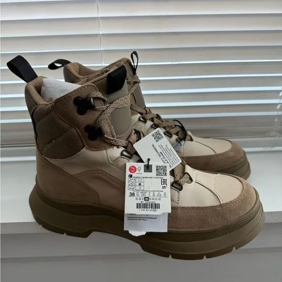 ZARA LACED ANKLE BOOTS Size 7.5