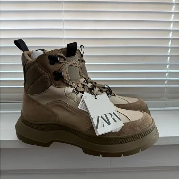 ZARA LACED ANKLE BOOTS Size 7.5